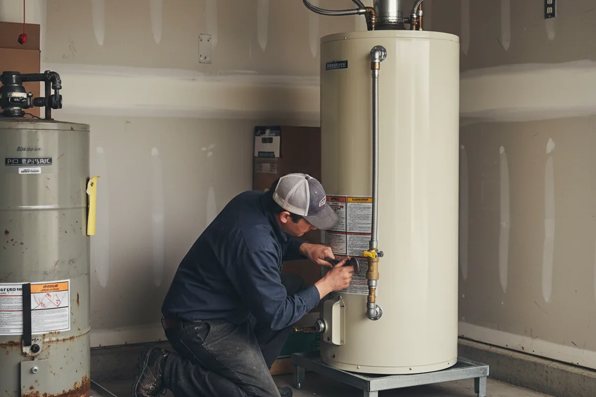 Water heater and shutoff valve replacement in Newman
